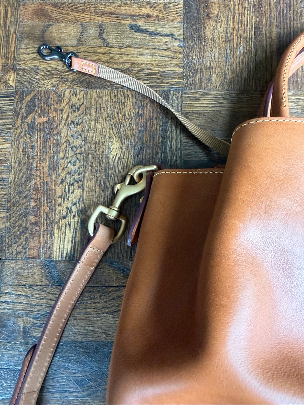 Dooney & Bourke Pebbled Leather Satchel in Tan Brown - Picture 3 of 9